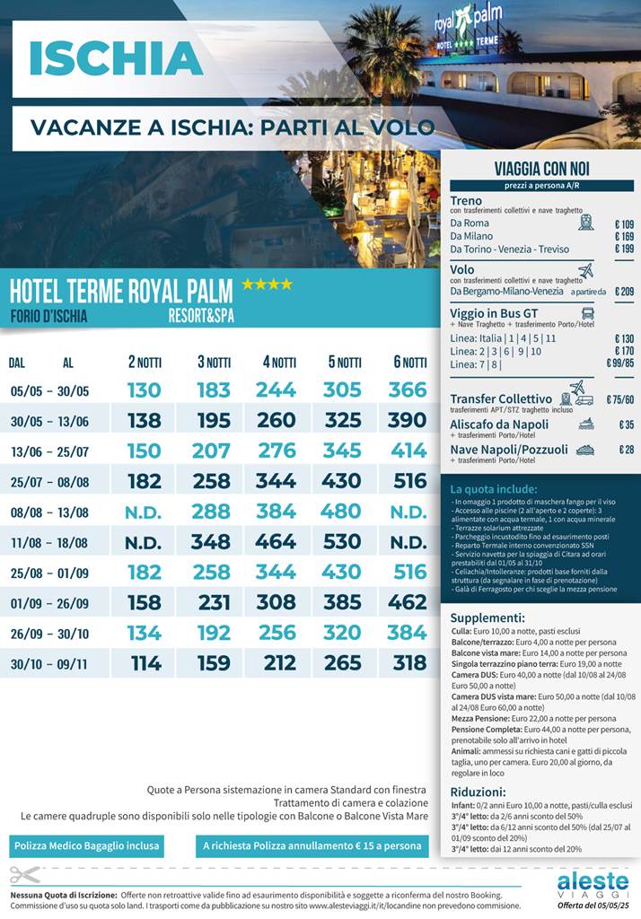 hotel terme royal palm 2 6 notti 2025