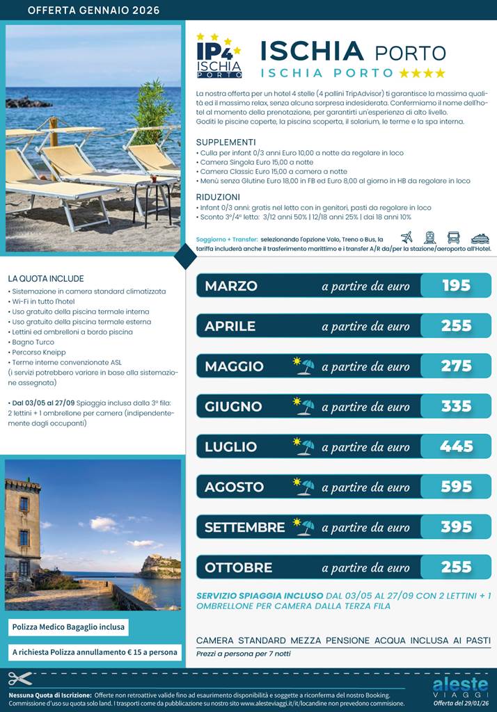 ischia porto 4 stelle a partire da 20260128 2